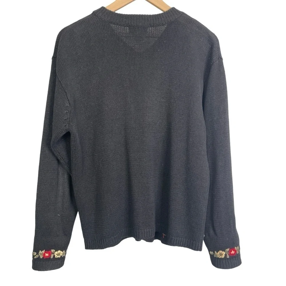 Vintage Sportables Women’s Floral Embroidered Button Front Cardigan - Picture 4 of 4